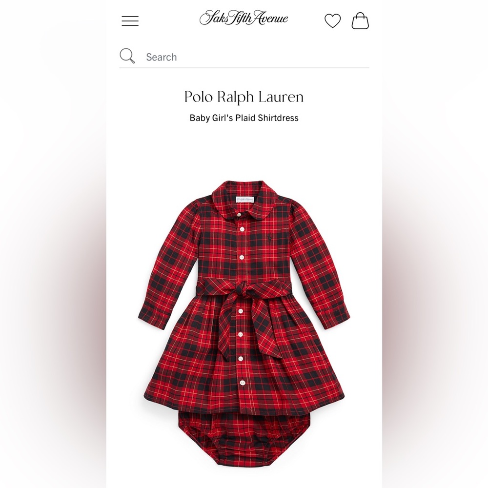 Ralph Lauren Polo Red & Black Classic Plaid Dress & Bloomers